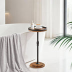 Drink Table Height Adjustable, Small Round Side Table with Pedestal, alternate view 6