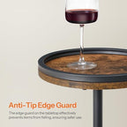 Drink Table Height Adjustable, Small Round Side Table with Pedestal, alternate view 7