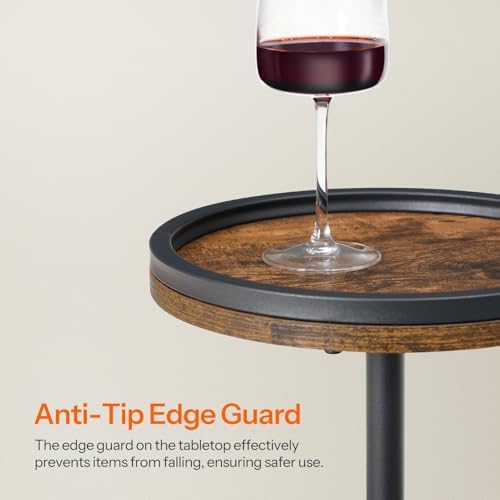 Drink Table Height Adjustable, Small Round Side Table with Pedestal, alternate view 7