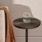 Drink Table Set of 2, Small Round Pedestal Side Table with Carved Top for Living Room, Bedroom, Small Space, alternate view 6