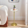 Drink Table Set of 2, Small Round Pedestal Side Table with Carved Top for Living Room, Bedroom, Small Space