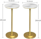 Drink Table Set of 2, Small Round Pedestal Side Table with Carved Top for Living Room, Bedroom, Small Space, alternate view 2