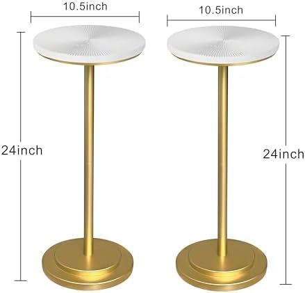 Drink Table Set of 2, Small Round Pedestal Side Table with Carved Top for Living Room, Bedroom, Small Space, alternate view 2