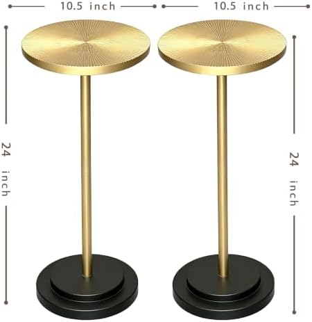 Drink Table Set of 2, Small Round Pedestal Side Table with Carved Top for Living Room, Bedroom, Small Space, alternate view 2