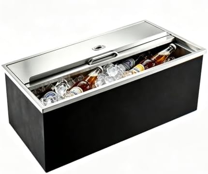 Drop in Ice Chest, 58/100QT Stainless Steel Ice Cooler in Silver