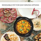 Dual Slow Cooker, Buffet Server and Food Warmer, Small Mini Pot with 3 Adjustable Temp & 2 Visible Glass Lids, alternate view