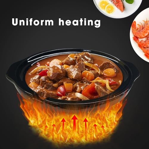 Dual Slow Cooker, Buffet Server and Food Warmer, Small Mini Pot with 3 Adjustable Temp & 2 Visible Glass Lids, alternate view