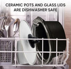 Dual Slow Cooker, Buffet Server and Food Warmer, Small Mini Pot with 3 Adjustable Temp & 2 Visible Glass Lids, alternate view