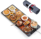 Dual-Zone Warming Mat for Food, 36"x16" Large Silicone Heating Mat in Charcoal