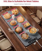 Dual-Zone Warming Mat for Food, 36"x16" Large Silicone Heating Mat in Charcoal, alternate view 2