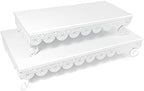 Dulcet Delights Metal Rectangle Eyelet Cake Stands with Lattice Borders for Birthdays, Weddings, Parties and