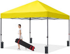 Durable Easy Pop Up Canopy Tent with Roller Bag,10x10, Light Yellow