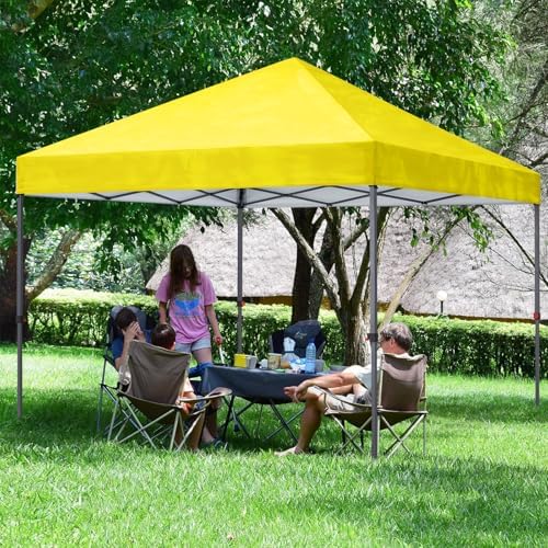 Durable Easy Pop Up Canopy Tent with Roller Bag,10x10, Light Yellow, alternate view 2