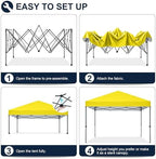 Durable Easy Pop Up Canopy Tent with Roller Bag,10x10, Light Yellow, alternate view 5