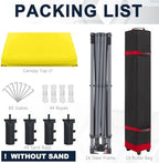 Durable Easy Pop Up Canopy Tent with Roller Bag,10x10, Light Yellow, alternate view 7