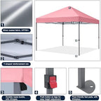 Durable Easy Pop Up Canopy Tent with Roller Bag,10x10, Pink in Pink, alternate view 6