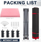 Durable Easy Pop Up Canopy Tent with Roller Bag,10x10, Pink in Pink, alternate view 7