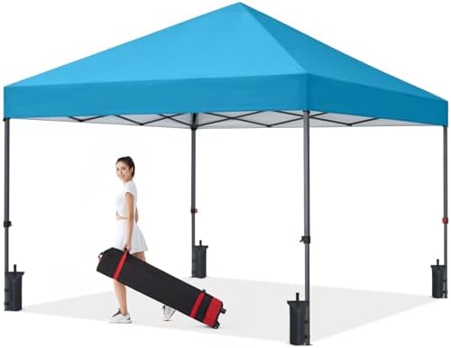 Durable Easy Pop Up Canopy Tent with Roller Bag,10x10, Sky Blue in Sky Blue