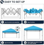 Durable Easy Pop Up Canopy Tent with Roller Bag,10x10, Sky Blue in Sky Blue, alternate view 5