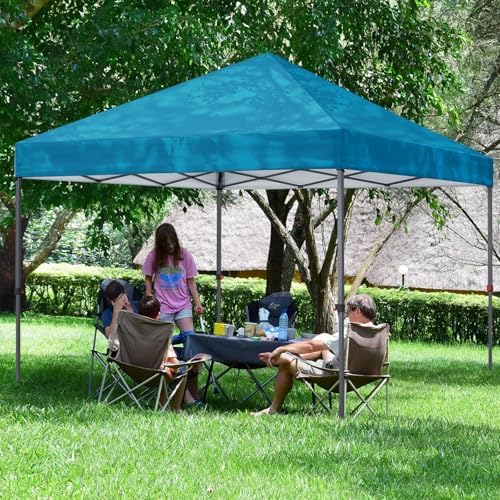 Durable Easy Pop Up Canopy Tent with Roller Bag,10x10, Turqoise, alternate view 2