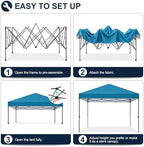 Durable Easy Pop Up Canopy Tent with Roller Bag,10x10, Turqoise, alternate view 5