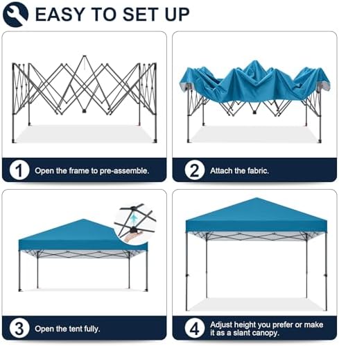 Durable Easy Pop Up Canopy Tent with Roller Bag,10x10, Turqoise, alternate view 5