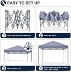 Durable Easy Pop Up Canopy Tent with Roller Bag,12x12, Gray in Gray, alternate view 5