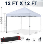 Durable Easy Pop Up Canopy Tent with Roller Bag,12x12, White in White, alternate view 3