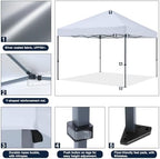 Durable Easy Pop Up Canopy Tent with Roller Bag,12x12, White in White, alternate view 6