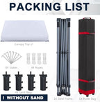 Durable Easy Pop Up Canopy Tent with Roller Bag,12x12, White in White, alternate view 7