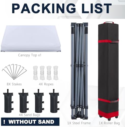 Durable Easy Pop Up Canopy Tent with Roller Bag,12x12, White in White, alternate view 7