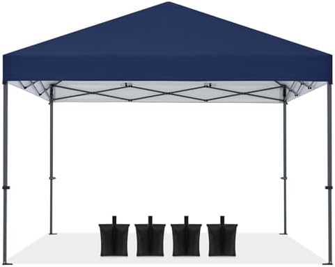 Durable Easy Pop Up Canopy Tent with Roller Bag, 8x8, Navy Blue in Navy Blue
