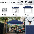 Durable Easy Pop Up Canopy Tent with Roller Bag, 8x8, Navy Blue in Navy Blue, alternate view 2