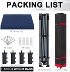Durable Easy Pop Up Canopy Tent with Roller Bag, 8x8, Navy Blue in Navy Blue, alternate view 6