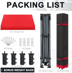 Durable Easy Pop Up Canopy Tent with Roller Bag, 8x8, Red in Red, alternate view 6