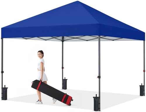 Durable Easy Pop Up Canopy Tent with Roller Bag, 8x8, Royal Blue in Royal Blue