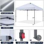 Durable Easy Pop Up Canopy Tent with Roller Bag, 8x8, White in White, alternate view 6