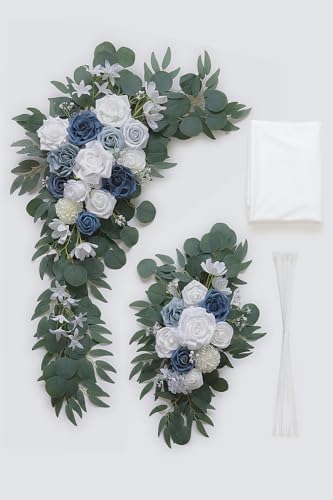 Dusty Blue Artificial Wedding Arch Flowers Kit (Pack of 3), alternate view 3