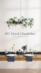 Dusty Blue Artificial Wedding Grand Flowers Combo, Navy White in Blu-dusty Blue & Navy & Ivory, alternate view 2