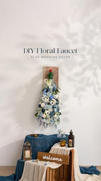 Dusty Blue Artificial Wedding Grand Flowers Combo, Navy White in Blu-dusty Blue & Navy & Ivory, alternate view 5