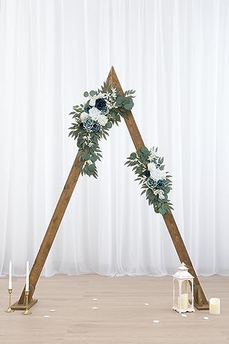 Dusty Blue Flower for Wedding Welcome Signs Decorations, Artificial Wedding Arch Flowers for Wedding Ceremony, alternate view