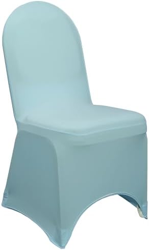 Dusty Blue Spandex Banquet Chair Cover - Stretch Fitted Banquet Upholstered Seat Cushion Cover Removable