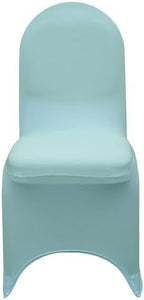 Dusty Blue Spandex Banquet Chair Cover - Stretch Fitted Banquet Upholstered Seat Cushion Cover Removable, alternate view 4