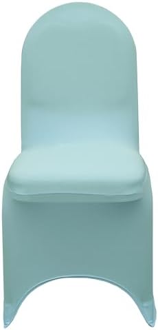 Dusty Blue Spandex Banquet Chair Cover - Stretch Fitted Banquet Upholstered Seat Cushion Cover Removable, alternate view 4