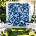 Dusty Blue UV Protected Hydrangea Flower Wall Mat Backdrop 4 Artificial Panels 11 Sq ft.