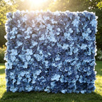 Dusty Blue UV Protected Hydrangea Flower Wall Mat Backdrop 4 Artificial Panels 11 Sq ft., alternate view 2