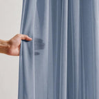 Dusty Blue Wedding Arch Draping Fabric Sheer Curtain Drapes 4 Panels | 20 ft Extra Long Shimmery Backdrop, alternate view 4