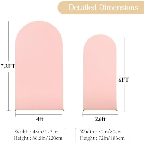 Dusty Pink Arch Backdrop Cover 6FT Party Wedding Arch Covers Stretchy Backdrop Baby Shower Bridal Shower, alternate view 4