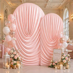 Dusty Pink Draped Arch Backdrop Covers 7.2 and 6 FT, Pink Draped Arch Cover Stretchy Backdrop Set of 2 for, alternate view 2