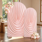 Dusty Pink Draped Arch Backdrop Covers 7.2 and 6 FT, Pink Draped Arch Cover Stretchy Backdrop Set of 2 for, alternate view 5